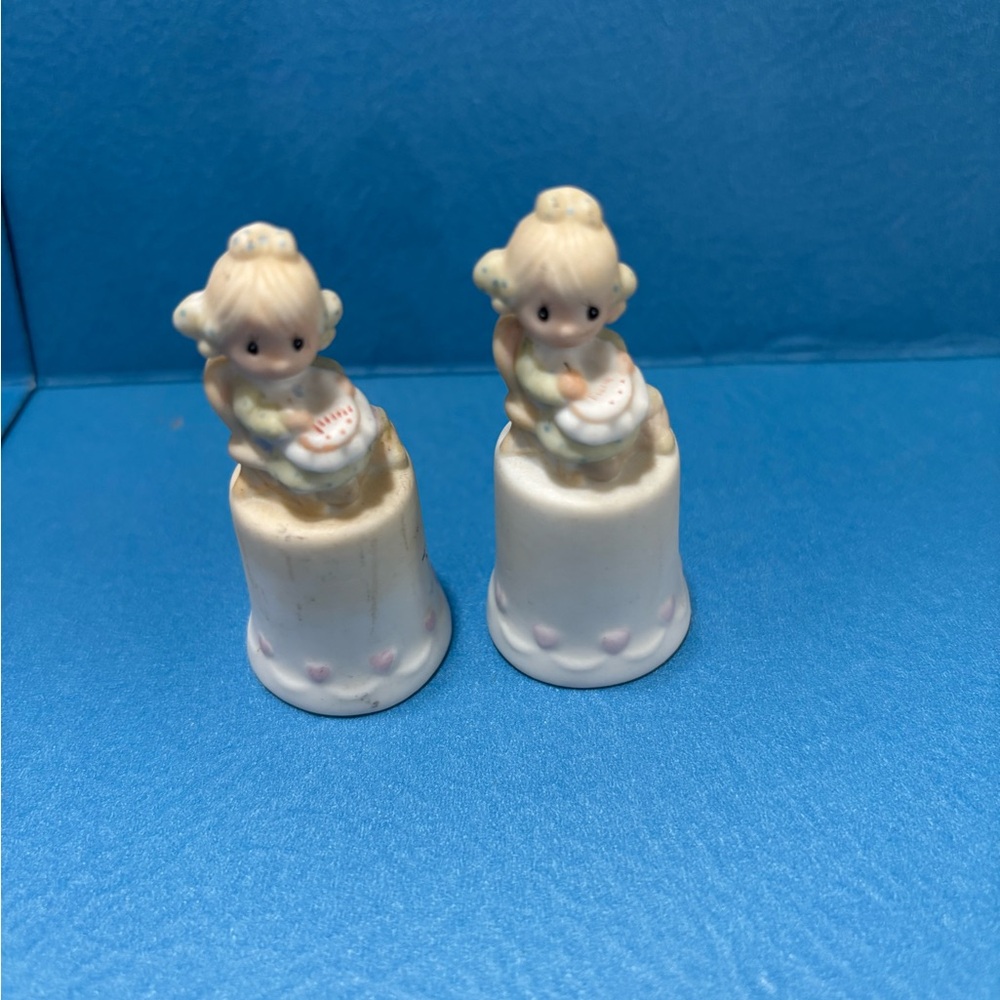 Precious Moments Adorable Figurine Set with bells with Blonde Hair